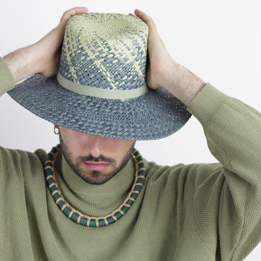 MELANGE MERELE - Cappello unisex in paglia verde