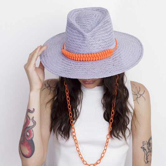 FEDORA - Cappello unisex in paglia lilla